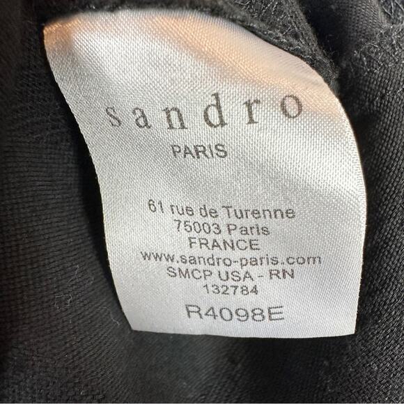 Sandro Paris Black Sheer Back Cocktail Shift Dress. - Picture 12 of 14